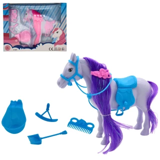 PONEY A COIFFER 16CM + ACCESSOIRES 2 COULEURS ASSORTIES