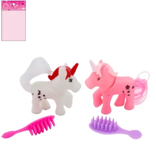 UNICORNO ALLO STILE 6CM + ACCESSORI 3 COLORI ASSORTITI