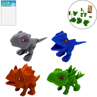 DINOSAURE PUZZLE 3D 10CM 4 MODELES ASSORTIS