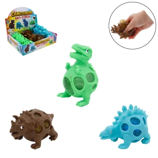 DINOSAUR ANTISTRESS GLITTER 9CM 3 ASSORTED COLORS
