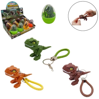 DINOSAUR EGG 8CM WITH KEYCHAIN 3 ASSORTED COLORS