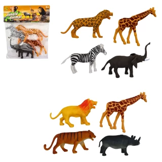 ANIMAL ZOO SET 4PCES 13/17CM 2A