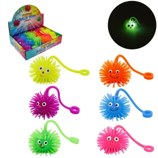 PUFFER VISAGE YOYO 5CM AVEC PILES 6 COULEURS ASSORTIES