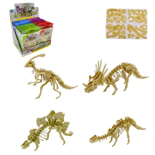 PUZZLE 3D DINOSAURO 34/42 PEZZI 20/29CM 4 MODELLI ASSORTITI