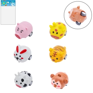 TIERE RUECKAUFZUG 4CM 6 SORT.