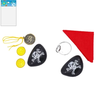 CACHE-OEIL PIRATE + ACCESSOIRES 6X8CM 2 MODELES ASSORTIS