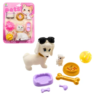 CAT AND DOG 9CM 7 PIECES