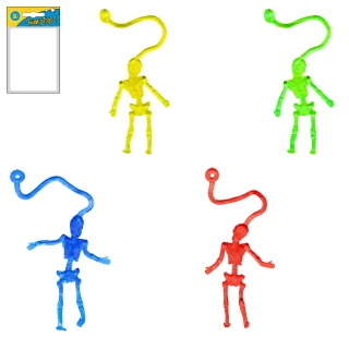 STICKY SKELETT 9CM 4 FARBEN SORT.