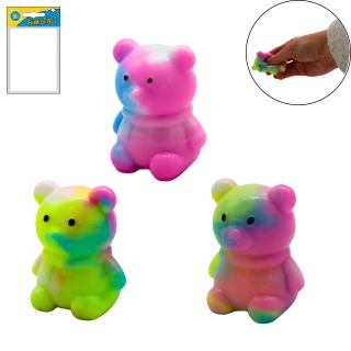 ANIMALE ORSO ANTISTRESS MARMO 6CM 2 COLORI ASSORTITI