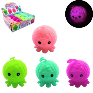 PUFFER PIEUVRE 7CM AVEC PILES 4 COULEURS ASSORTIES