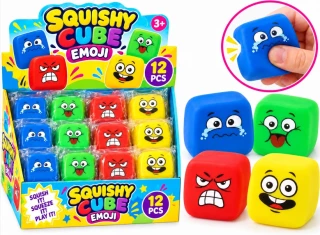 SQUISHY CUBE EMOJU 5CM 4 ASSORTIS
