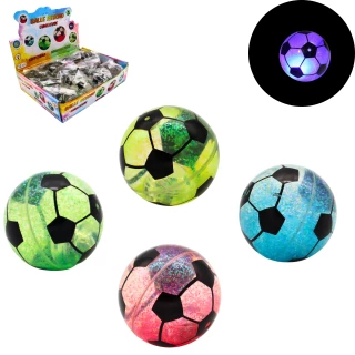LEUCHTENDE FUSSBALL 6CM MIT BATTERIEN 4 FARBEN SORT.