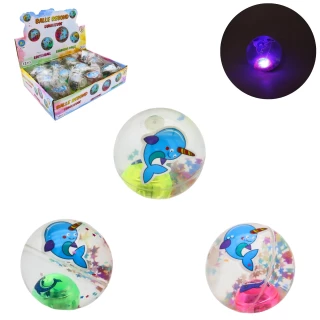 LEUCHTENDE BALL 6.5CM MIT BATTERIEN 3 FARBEN SORT.