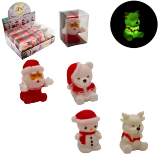 LUCE NOTTURNA DI NATALE 8CM CON BATTERIE 4 COLORI ASSORTITI