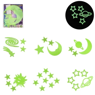 ETOILES PHOSPHORESCENTES 4/8 PIECES 6 MODELES ASSORTIS 