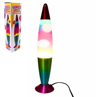 LAMPE LAVA REBENBOTEN 41CM MIT LICHT 4 FARBEN SORT.
