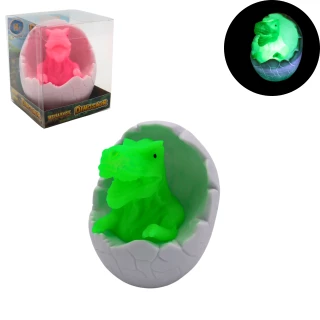 LUCE NOTTURNA UOVO DINOSAURO 12X9CM CON BATTERIE 3 COLORI ASSORTITI