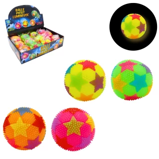 LEUCHTENDE BALL 7.5CM MIT BATTERIEN 4 FARBEN SORT.