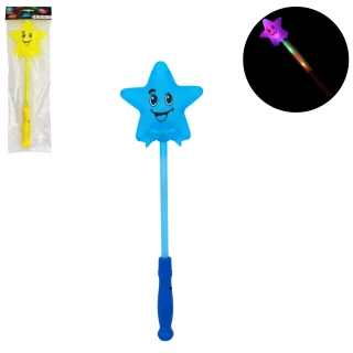 LEUCHSTAB STERN 38CM MIT BATTERIEN 3 FARBEN SORT.