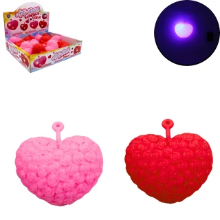 COEUR YOYO LUMINEUX ANTISTRESS 8X10CM 2 COULEURS ASSORTIES