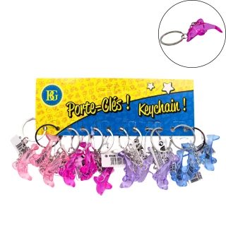 PORTE-CLES DAUPHIN CRISTAL 4.5CM 4 COULEURS ASSORTIES