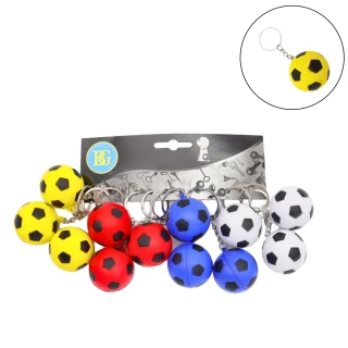 PORTE-CLES BALLON DE FOOT 4CM 4 COULEURS ASSORTIES