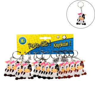 KEY CHAIN COW 5.5CM 3 ASSORTED COLORS