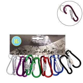 PORTACHIAVI MOSCHETTONE METALLO 6.5CM 6 COLORI ASSORTITI