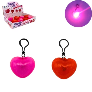 P.CHIAVE CUORE LUMINOSO 6CM 2 COLORI ASSORTITI