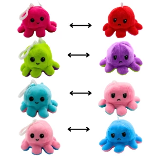PELUCHE POLPO REVERSIBILE 10CM 4 COLORI ASSORTITI