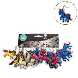 PORTE-CLES LICORNE 6CM 4 MODELES ASSORTIS