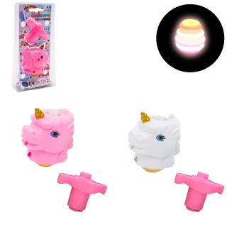 TROTTOLA SUONO E LUCE UNICORNO 8CM