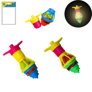SPINNING TOP 6.5CM WITH LIGHT 4 ASSORTED COLORS