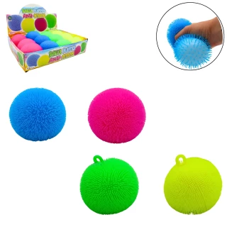 BALLE ANTISTRESS PUFFER 9CM 4 COULEURS ASSORTIES
