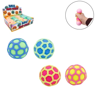 BALLE ANTISTRESS METEORITE 6.5CM 4 COULEURS ASSORTIES