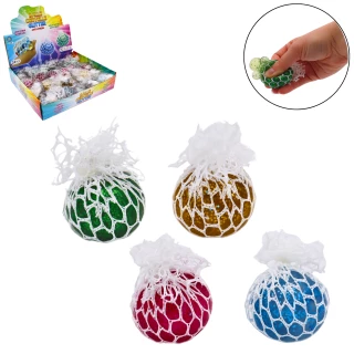 BALLE CERVELLE FILET GLITTER 4CM 4 COULEURS ASSORTIES