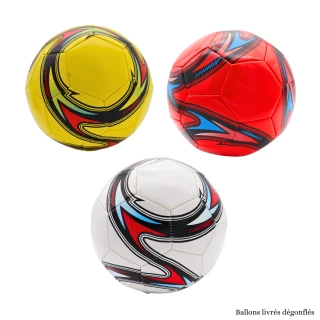 PALLONE DA CALCIO NUMERO 5 SIMILPELLE 22CM 3 COLORI ASSORTITI