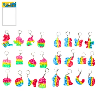 PORTE-CLES POP IT 6.5CM 24 MODELES ASSORTIS