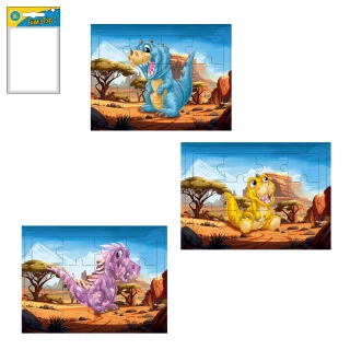 PUZZLE DINOSAURO 12 PEZZI 8.5X12CM 4 MODELLI ASSORTITI