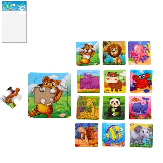 PUZZLE DI ANIMALE 6 PEZZI 4X4CM 12 MODELLI ASSORTITI