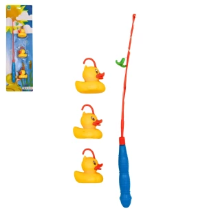 CANNA DA PESCA 35CM + 3 ANATRE 2 COLORI ASSORTITI