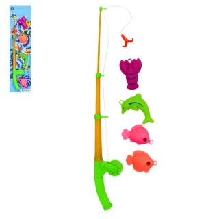 CANNA DA PESCA 42CM + 4 PESCI