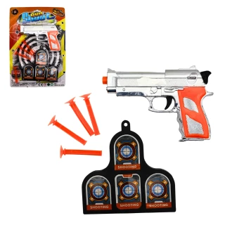 PISTOL 15CM WITH 4 DARTS AND TARGET
