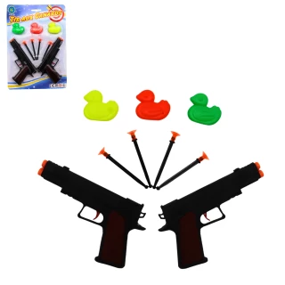 PISTOL 15CM 2 PIECES WITH DARTS AND DUCKS