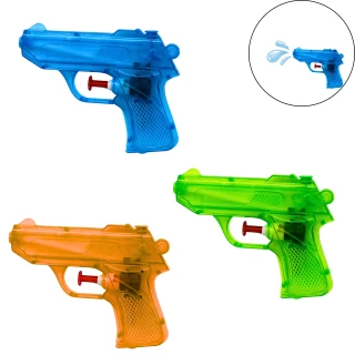 PISTOLET A EAU 12CM 3 COULEURS ASSORTIES