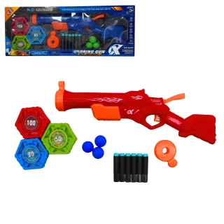 FUSIL 35.5CM + 6 FLECHES 2 COULEURS ASSORTIES