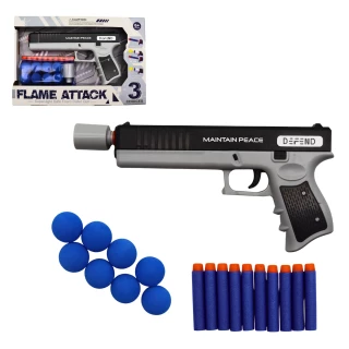 PISTOLA FRECCE IN SCHIUMA 10PEZZI 23CM 2 COLORI ASSORTITI