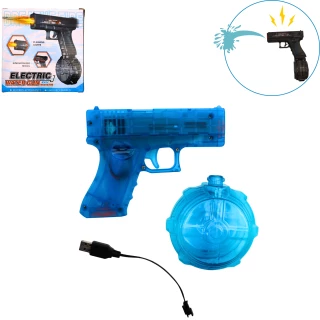 PISTOLA A ACQUA ELETTRICO 17CM USB 2 COLORI ASSORTITI