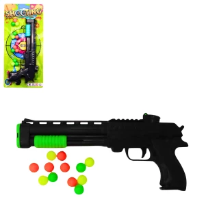 FUSIL 25 CM + 12 BALLES 2 COULEURS ASSORTIES