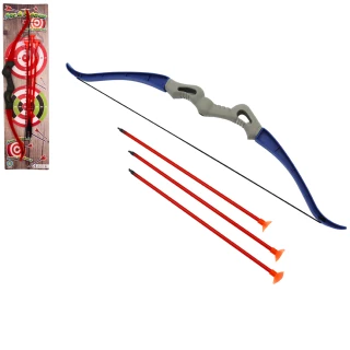 ARC INDIEN 56CM + 3 FLECHES 2 COULEURS ASSORTIES